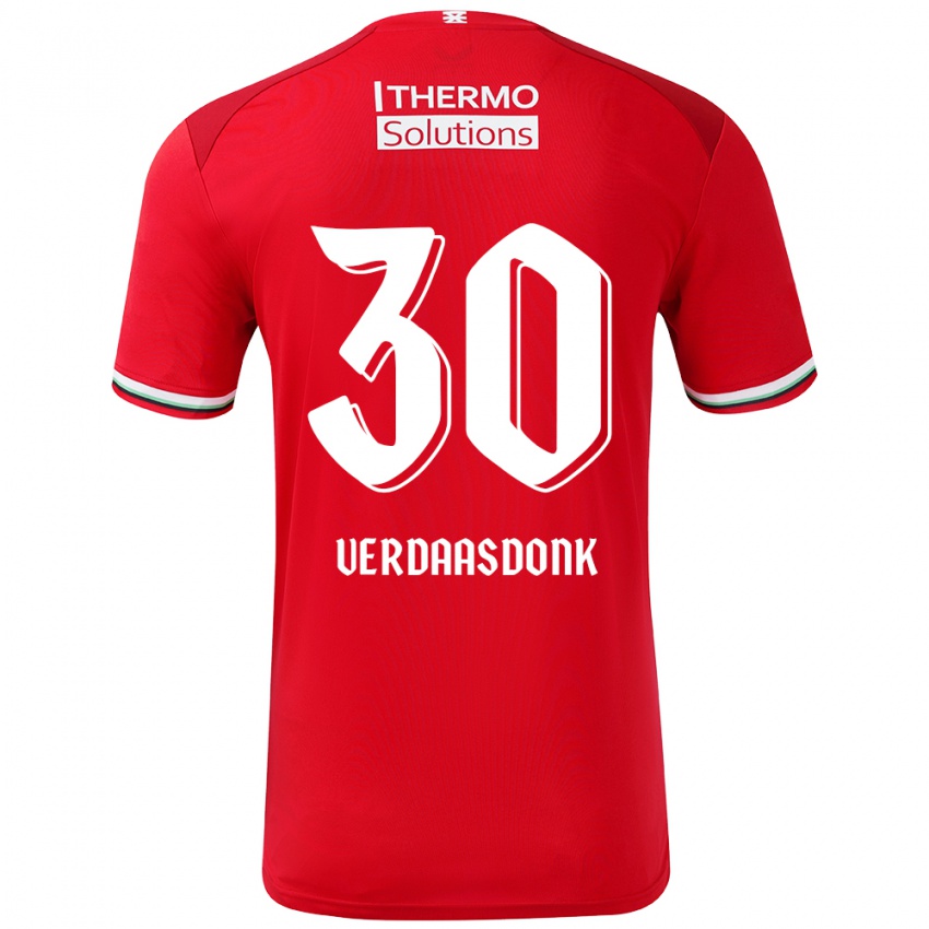 Bambino Maglia Suus Verdaasdonk #30 Rosso Bianco Kit Gara Home 2024/25 Maglietta