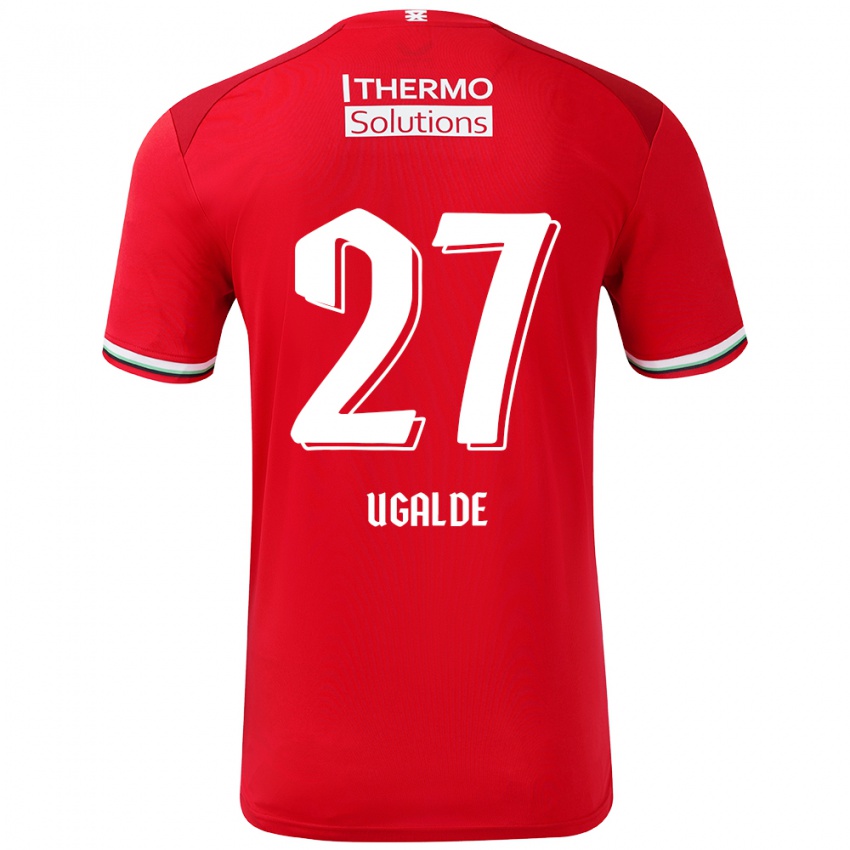 Bambino Maglia Manfred Ugalde #27 Rosso Bianco Kit Gara Home 2024/25 Maglietta