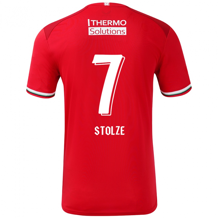 Bambino Maglia Anna-Lena Stolze #7 Rosso Bianco Kit Gara Home 2024/25 Maglietta