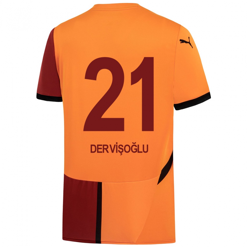 Bambino Maglia Halil Dervişoğlu #21 Giallo Rosso Kit Gara Home 2024/25 Maglietta