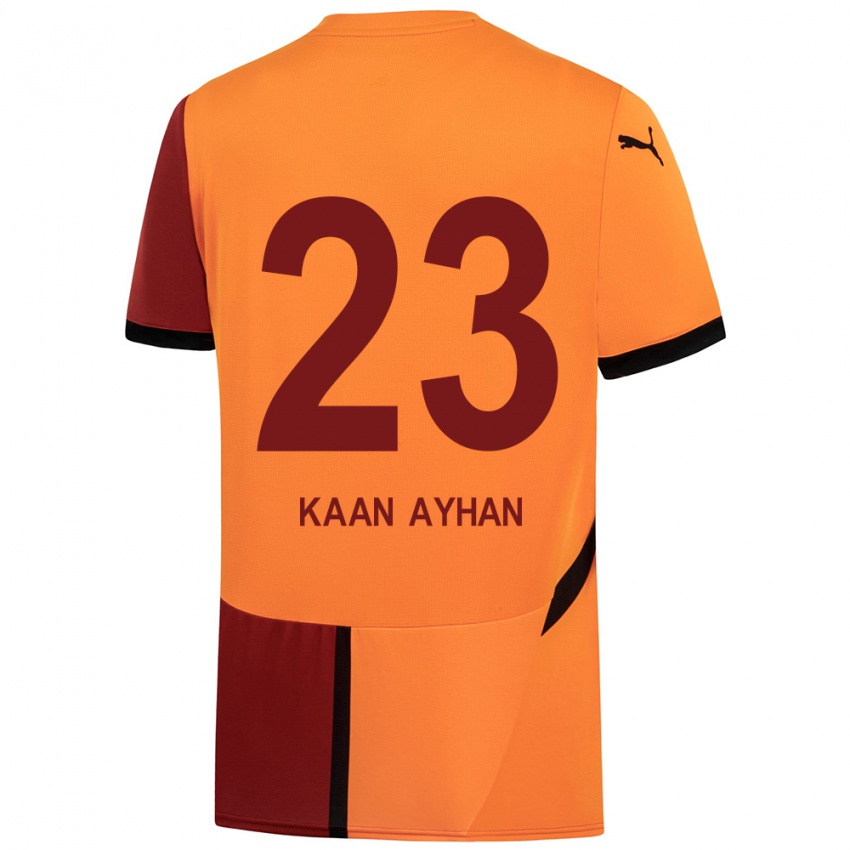 Bambino Maglia Kaan Ayhan #23 Giallo Rosso Kit Gara Home 2024/25 Maglietta