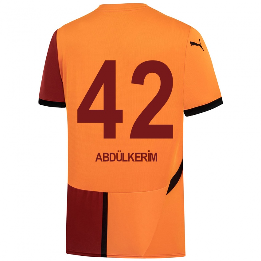 Bambino Maglia Abdülkerim Bardakcı #42 Giallo Rosso Kit Gara Home 2024/25 Maglietta