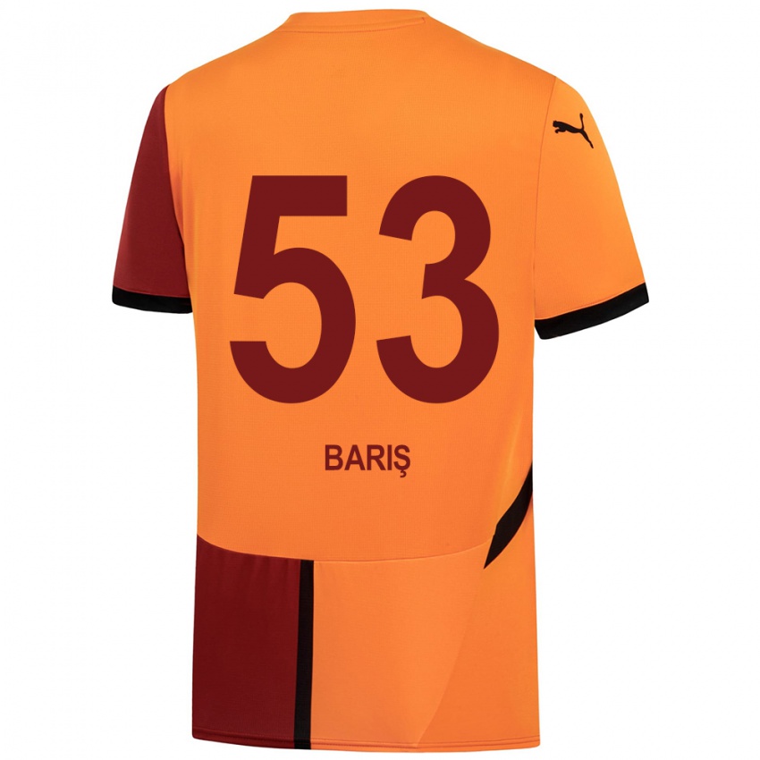 Bambino Maglia Barış Alper Yılmaz #53 Giallo Rosso Kit Gara Home 2024/25 Maglietta