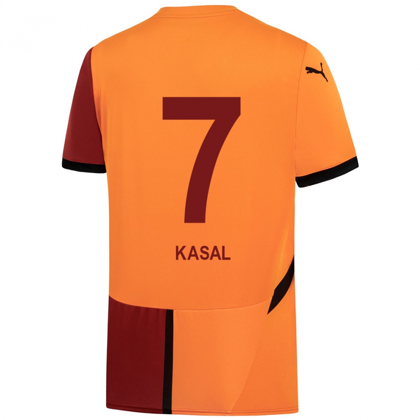 Bambino Maglia Yasin Kasal #7 Giallo Rosso Kit Gara Home 2024/25 Maglietta