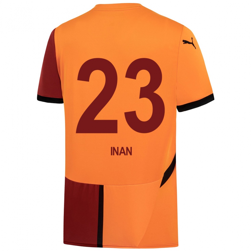 Bambino Maglia Müge İnan #23 Giallo Rosso Kit Gara Home 2024/25 Maglietta