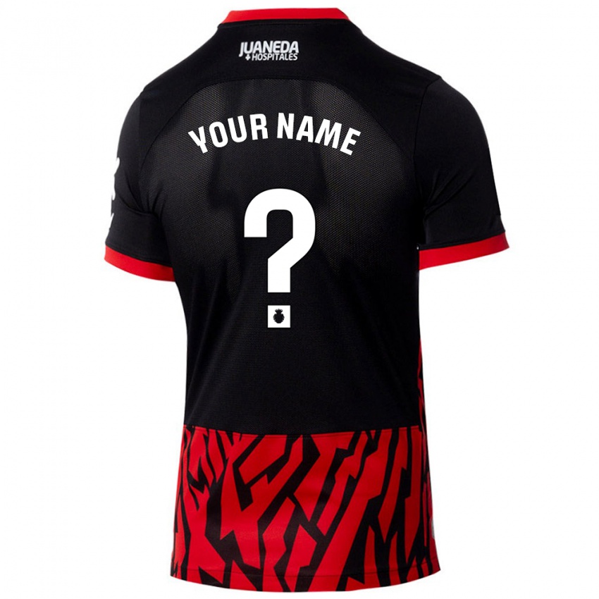 Bambino Maglia Il Tuo Nome #0 Nero Rosso Kit Gara Home 2024/25 Maglietta