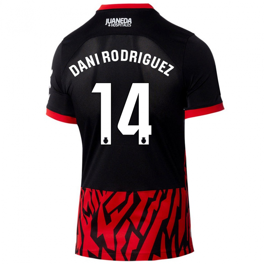 Bambino Maglia Dani Rodríguez #14 Nero Rosso Kit Gara Home 2024/25 Maglietta