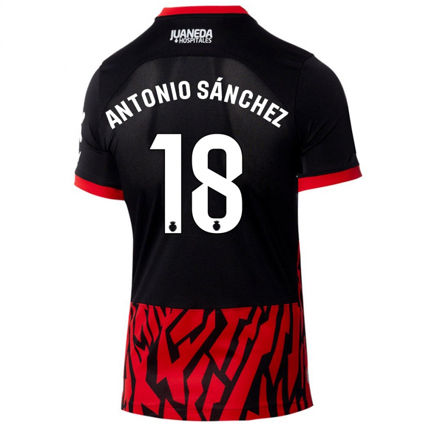 Bambino Maglia Antonio Sánchez #18 Nero Rosso Kit Gara Home 2024/25 Maglietta