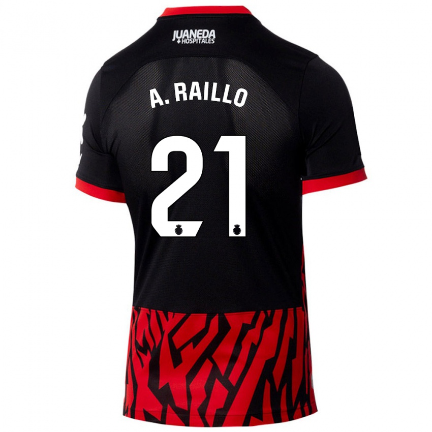 Bambino Maglia Antonio Raíllo #21 Nero Rosso Kit Gara Home 2024/25 Maglietta