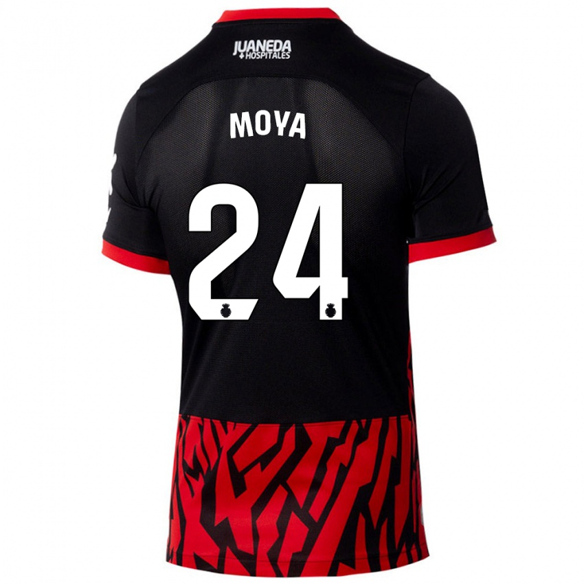 Bambino Maglia Pablo Moyá #24 Nero Rosso Kit Gara Home 2024/25 Maglietta