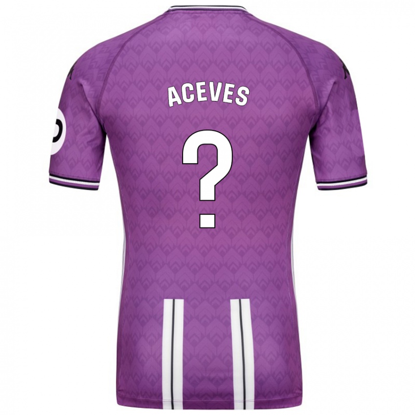 Bambino Maglia Álvaro Aceves #0 Viola Bianco Kit Gara Home 2024/25 Maglietta