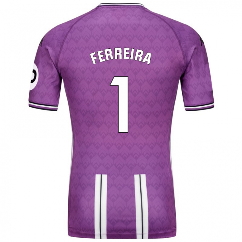 Bambino Maglia André Ferreira #1 Viola Bianco Kit Gara Home 2024/25 Maglietta