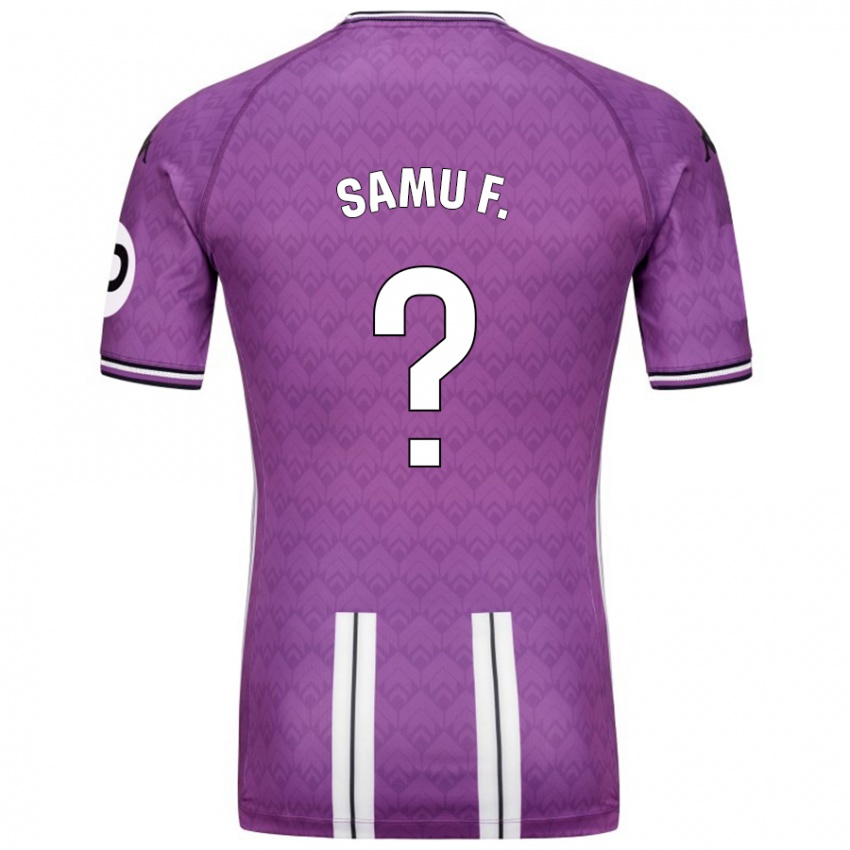 Bambino Maglia Samu Fernández #0 Viola Bianco Kit Gara Home 2024/25 Maglietta