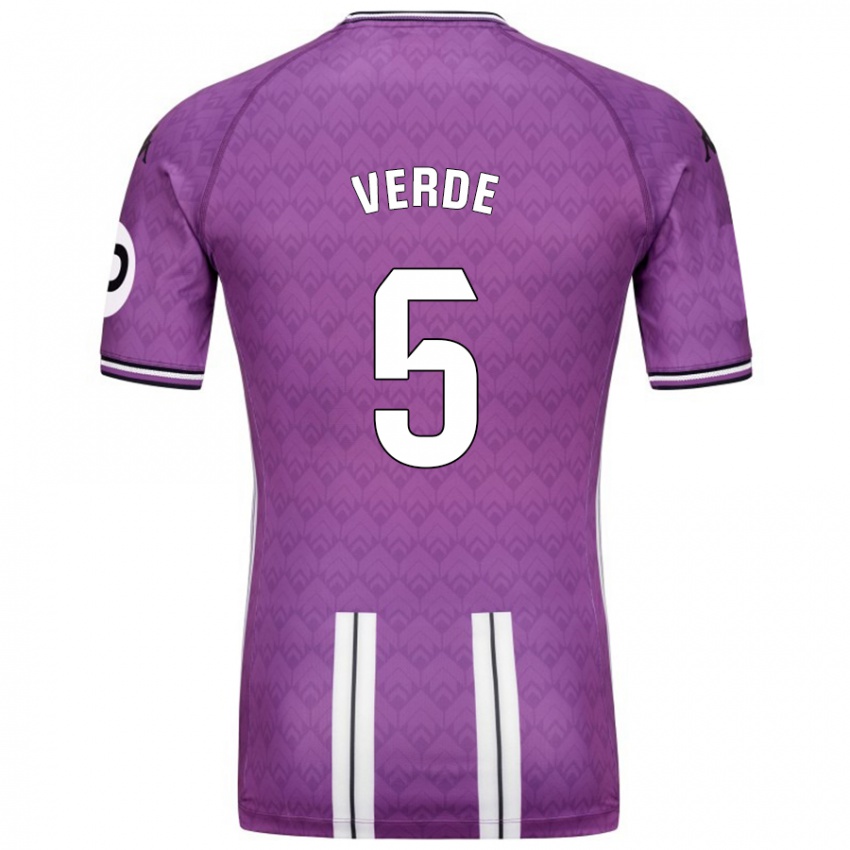 Bambino Maglia Adrián Verde #5 Viola Bianco Kit Gara Home 2024/25 Maglietta