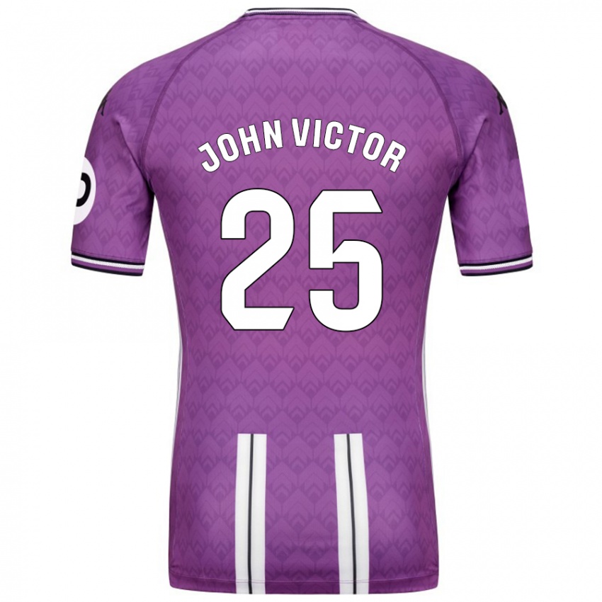 Bambino Maglia John Victor #25 Viola Bianco Kit Gara Home 2024/25 Maglietta