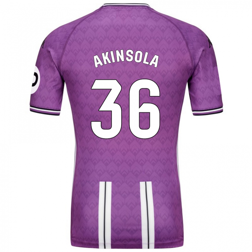 Bambino Maglia Tunde Akinsola #36 Viola Bianco Kit Gara Home 2024/25 Maglietta