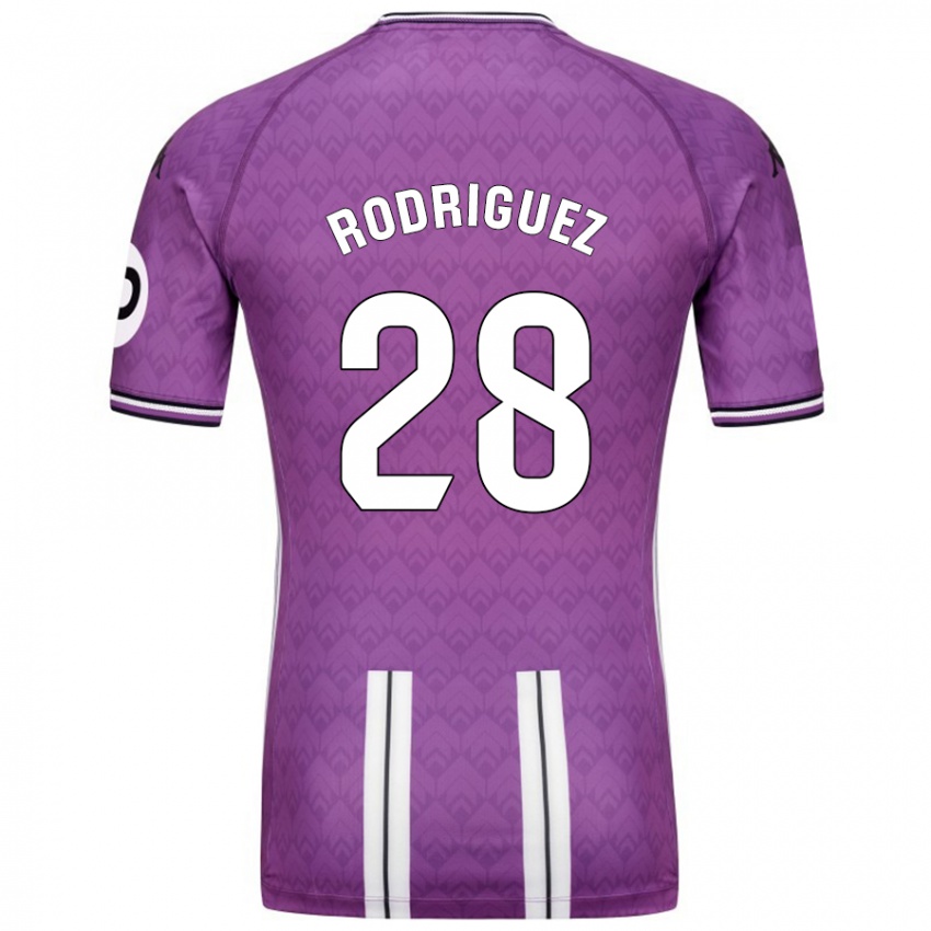 Bambino Maglia Yago Rodríguez #28 Viola Bianco Kit Gara Home 2024/25 Maglietta