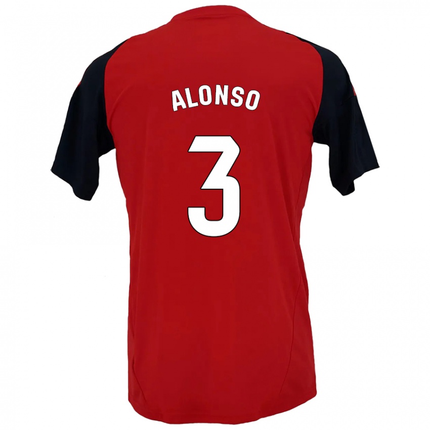 Bambino Maglia Julio Alonso #3 Rosso Nero Kit Gara Home 2024/25 Maglietta