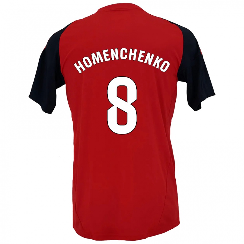 Bambino Maglia Santiago Homenchenko #8 Rosso Nero Kit Gara Home 2024/25 Maglietta