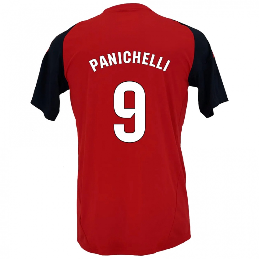 Bambino Maglia Joaquín Panichelli #9 Rosso Nero Kit Gara Home 2024/25 Maglietta