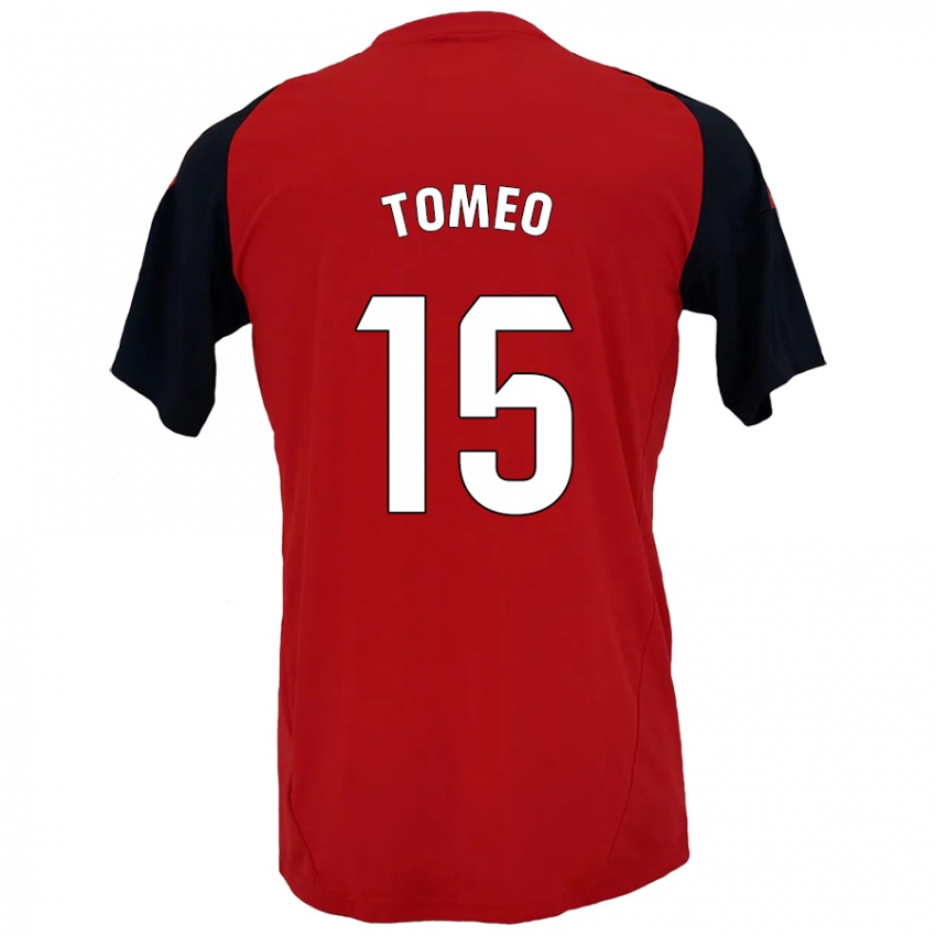 Bambino Maglia Pablo Tomeo #15 Rosso Nero Kit Gara Home 2024/25 Maglietta