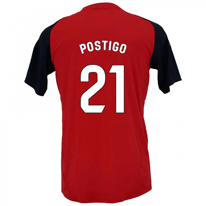 Bambino Maglia Sergio Postigo #21 Rosso Nero Kit Gara Home 2024/25 Maglietta