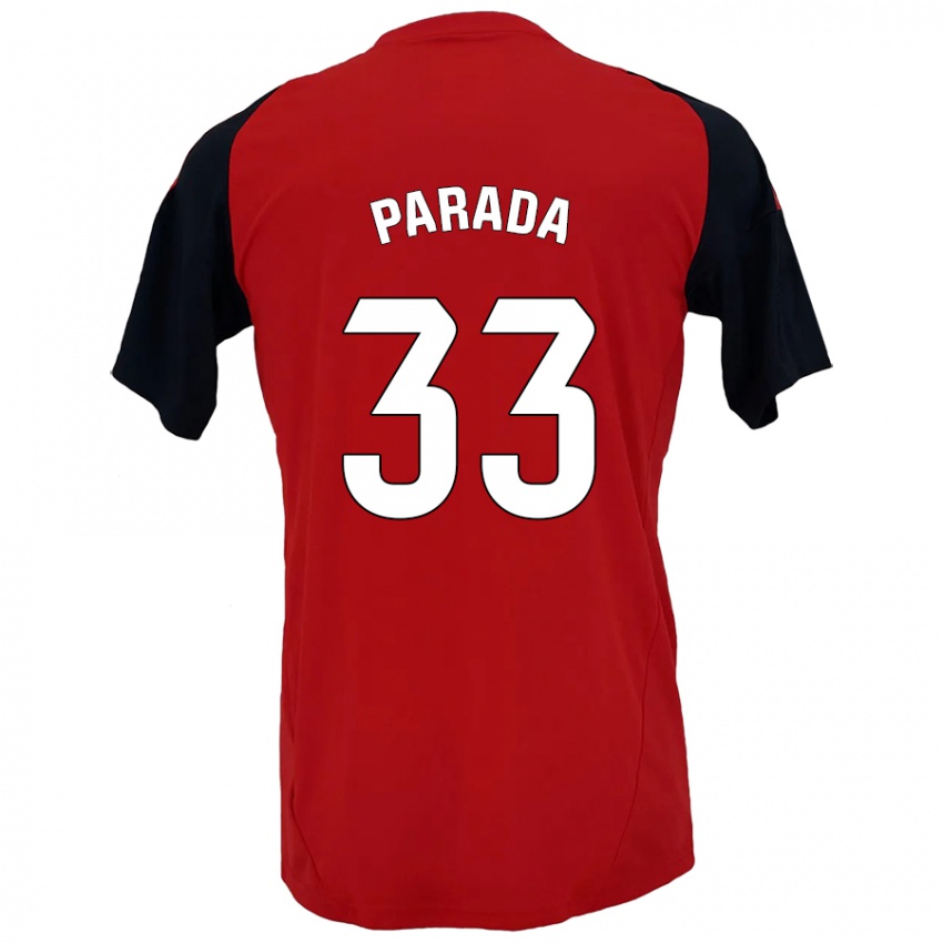 Bambino Maglia Victor Parada #33 Rosso Nero Kit Gara Home 2024/25 Maglietta