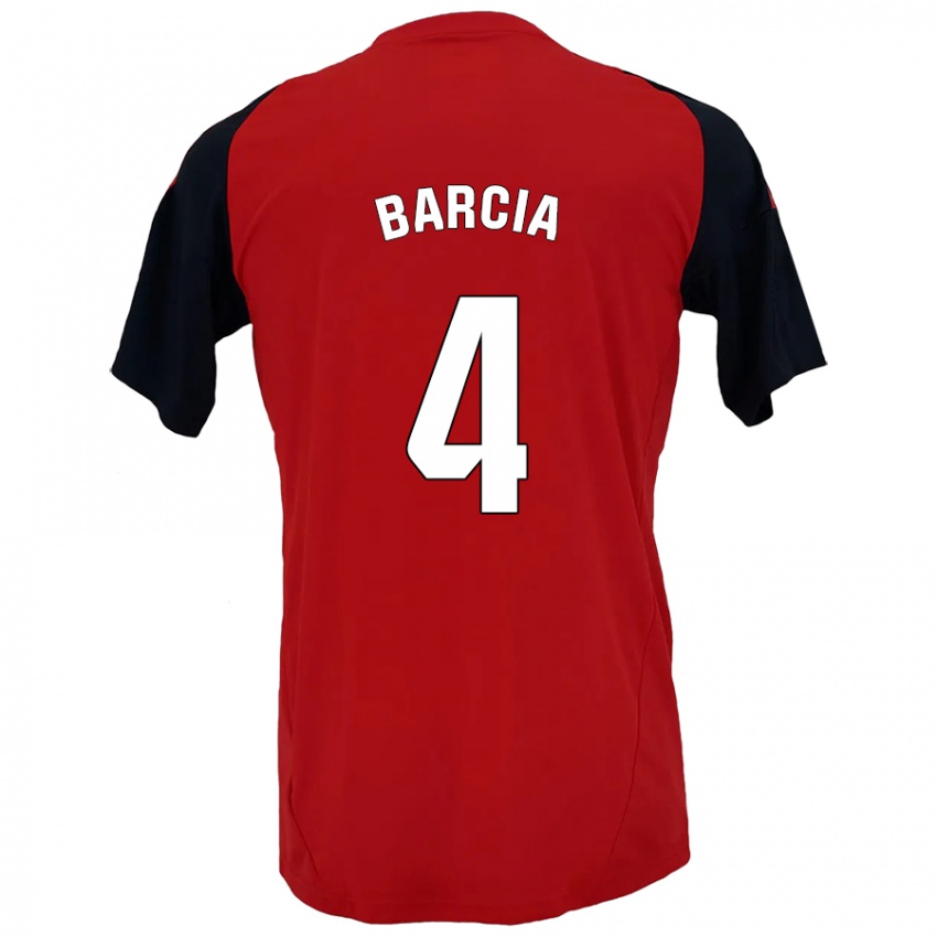 Bambino Maglia Sergio Barcia #4 Rosso Nero Kit Gara Home 2024/25 Maglietta