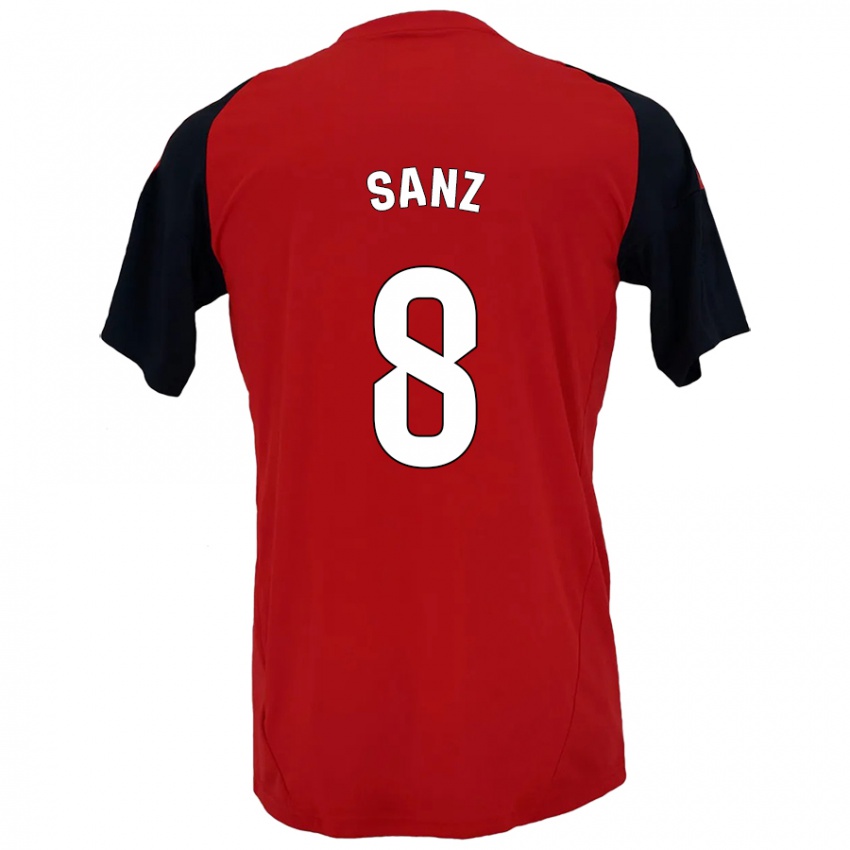 Bambino Maglia Álvaro Sanz #8 Rosso Nero Kit Gara Home 2024/25 Maglietta