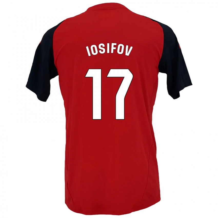 Bambino Maglia Nikita Iosifov #17 Rosso Nero Kit Gara Home 2024/25 Maglietta