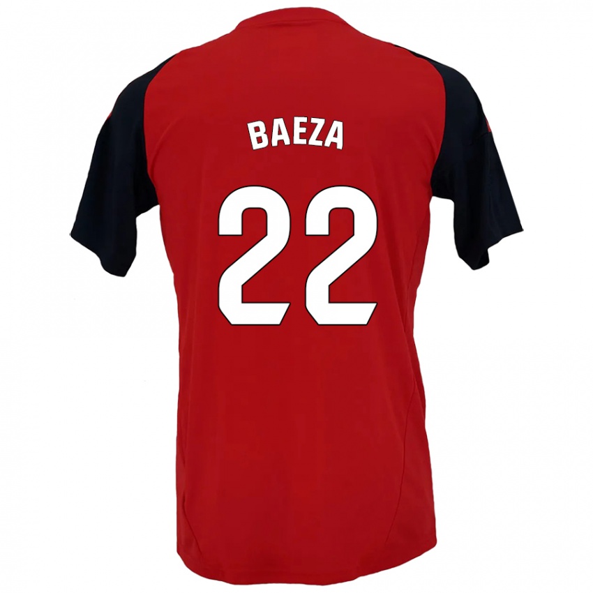 Bambino Maglia Miguel Baeza #22 Rosso Nero Kit Gara Home 2024/25 Maglietta