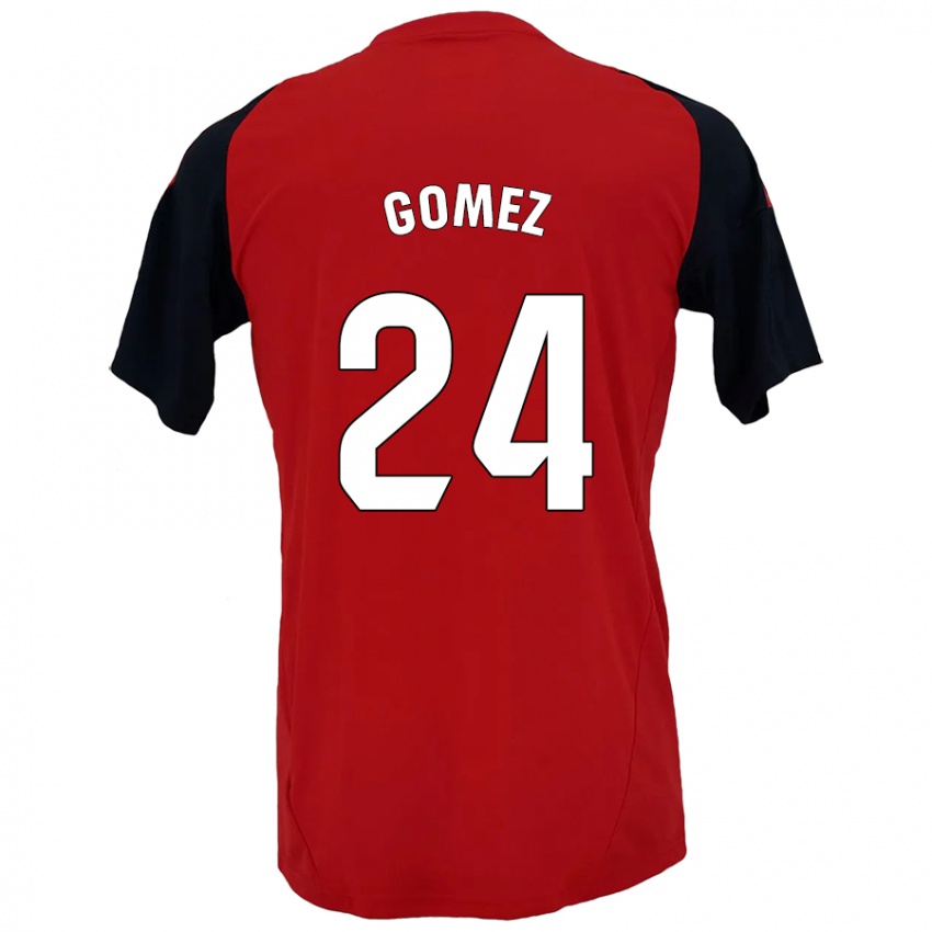 Bambino Maglia Jonathan Gómez #24 Rosso Nero Kit Gara Home 2024/25 Maglietta