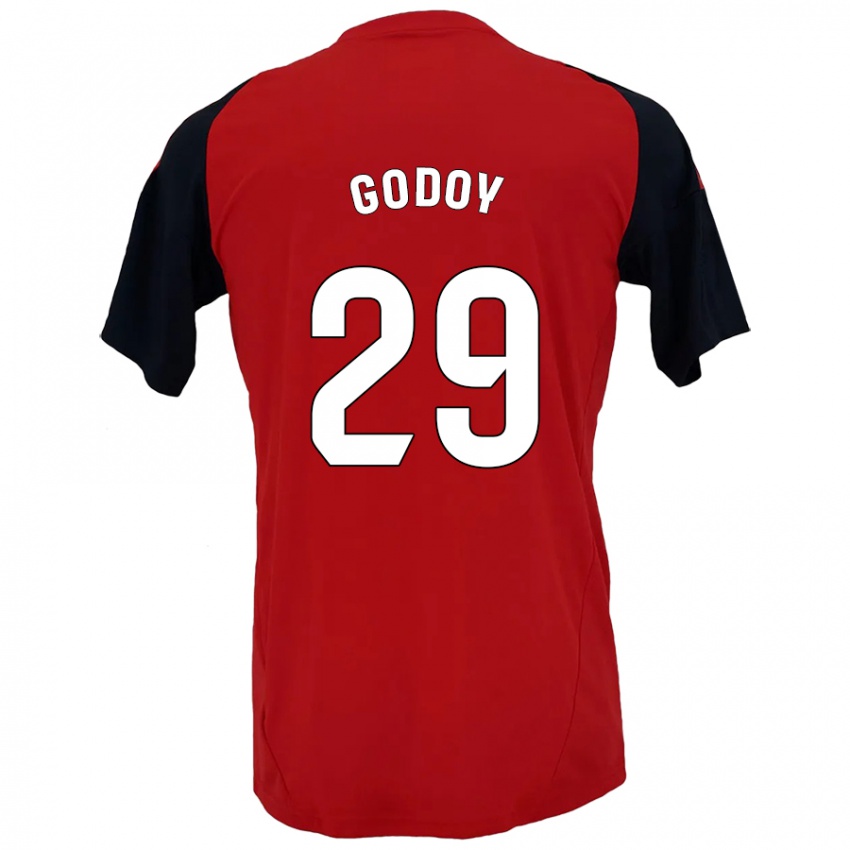 Bambino Maglia Alan Godoy #29 Rosso Nero Kit Gara Home 2024/25 Maglietta