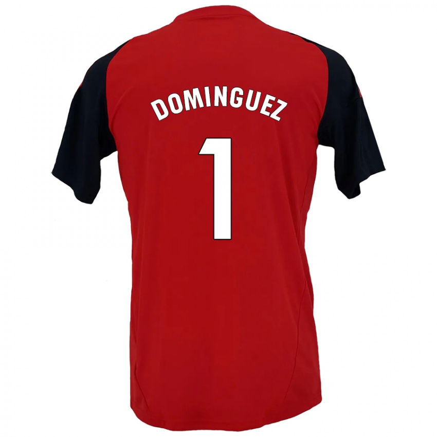 Bambino Maglia Iago Domínguez #1 Rosso Nero Kit Gara Home 2024/25 Maglietta