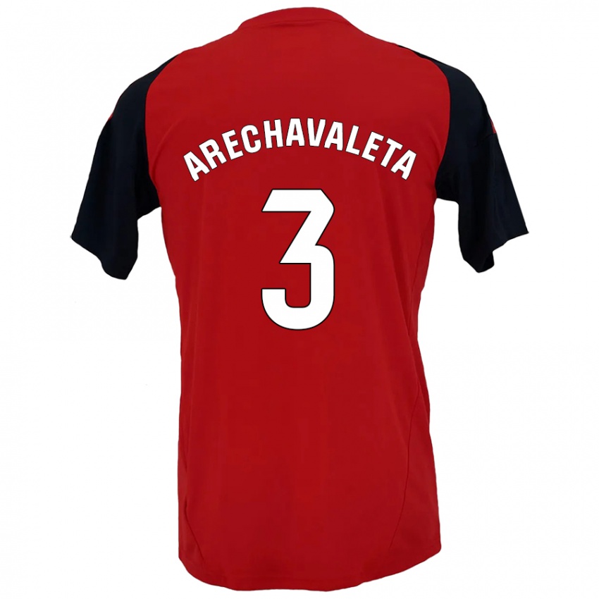 Bambino Maglia Jorge Arechavaleta #3 Rosso Nero Kit Gara Home 2024/25 Maglietta