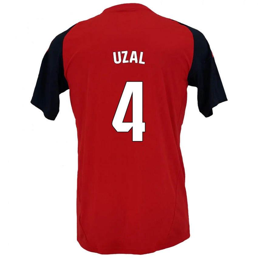 Bambino Maglia Yeray Uzal #4 Rosso Nero Kit Gara Home 2024/25 Maglietta