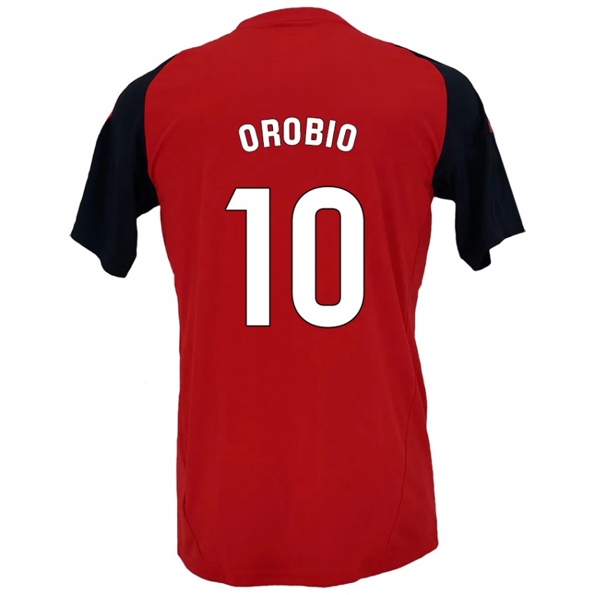 Bambino Maglia Ekhiotz Orobio #10 Rosso Nero Kit Gara Home 2024/25 Maglietta