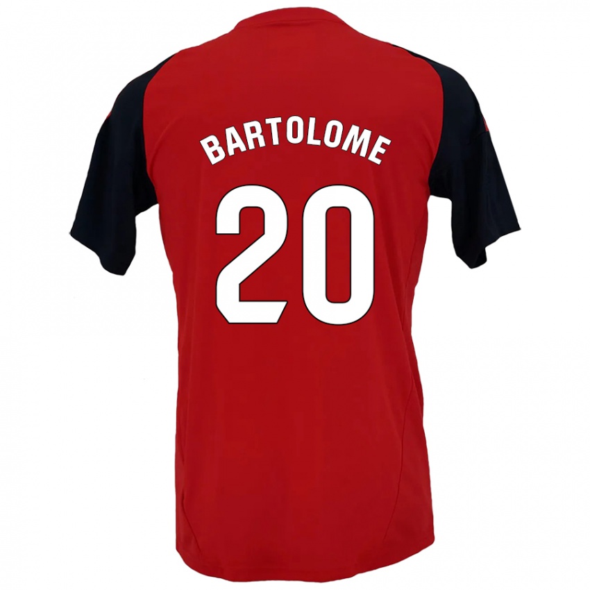 Bambino Maglia Diego Bartolomé #20 Rosso Nero Kit Gara Home 2024/25 Maglietta