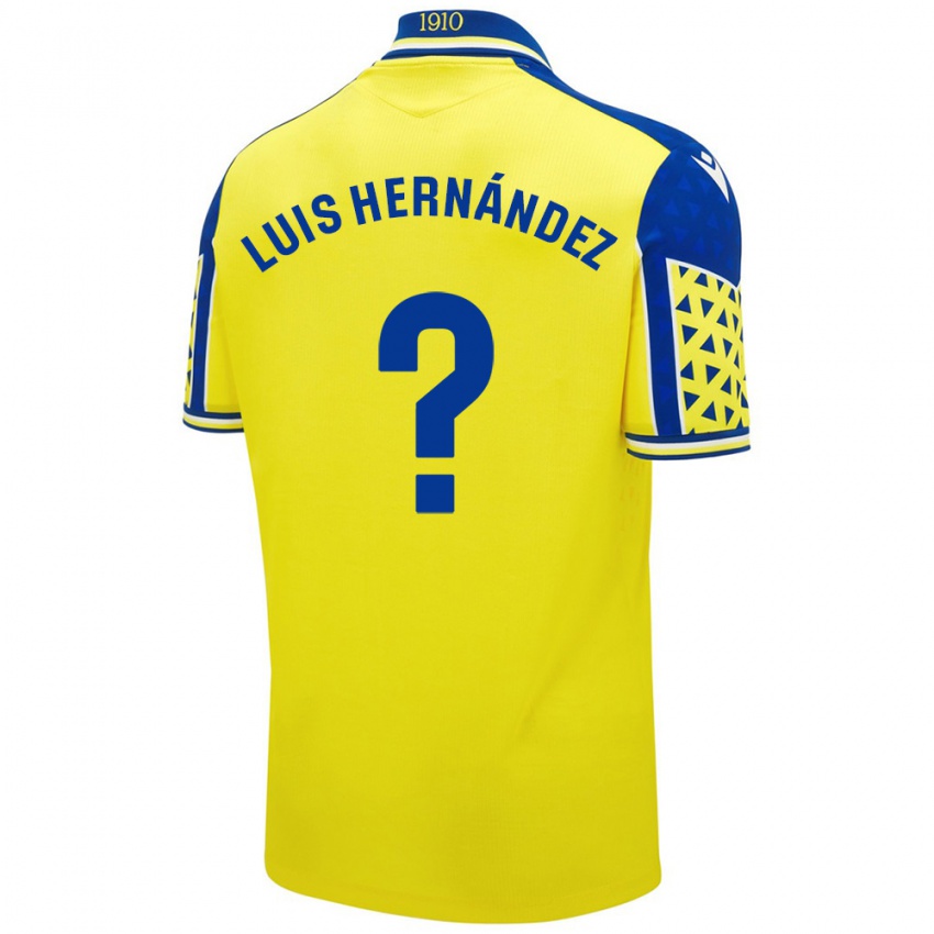 Bambino Maglia Luis Hernández #0 Giallo Blu Kit Gara Home 2024/25 Maglietta