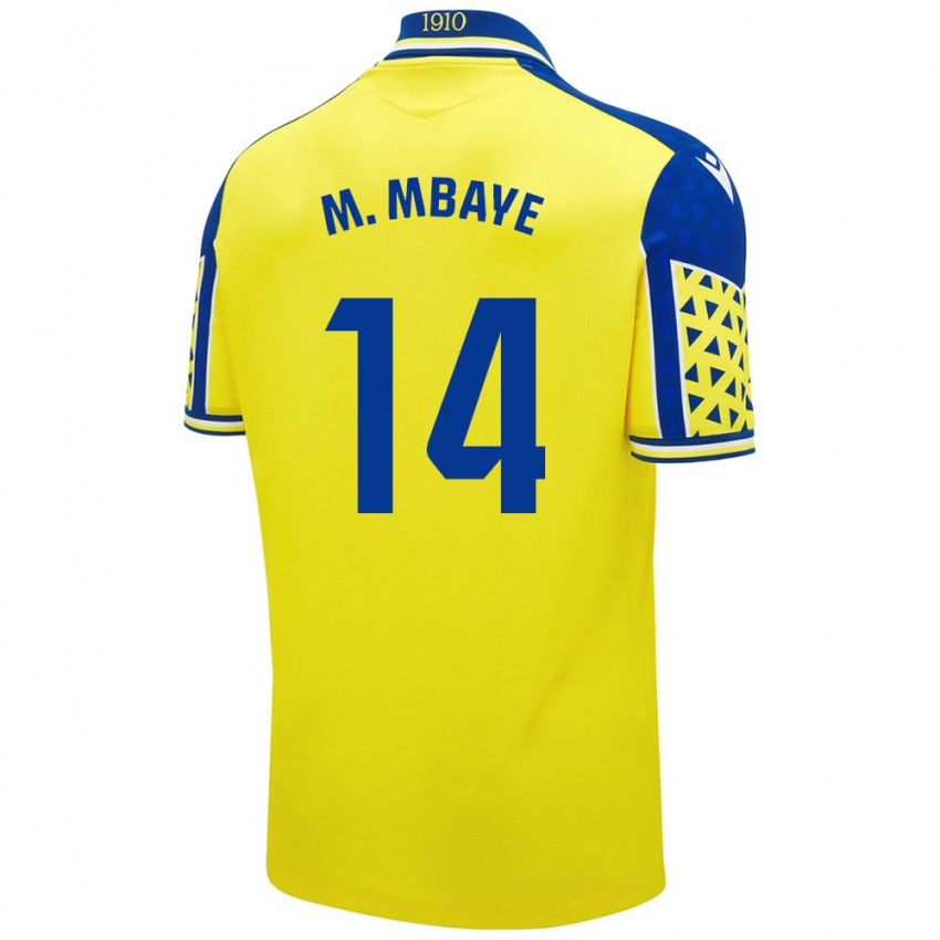 Bambino Maglia Momo Mbaye #14 Giallo Blu Kit Gara Home 2024/25 Maglietta