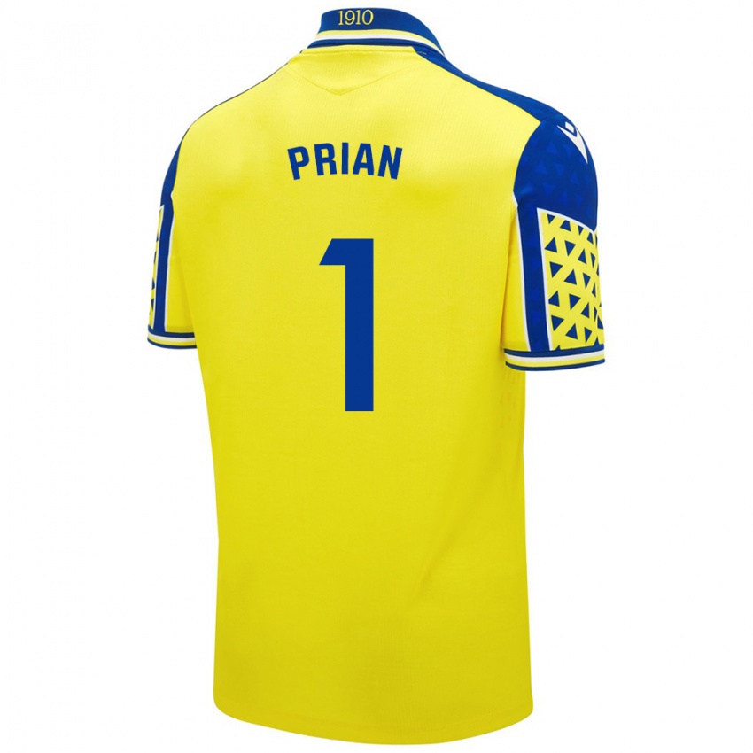 Bambino Maglia Ana María Prián Pereira #1 Giallo Blu Kit Gara Home 2024/25 Maglietta