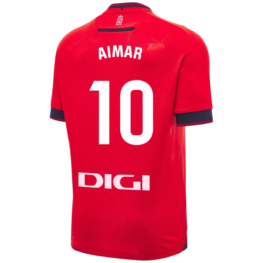 Bambino Maglia Aimar Oroz #10 Rosso Bianco Kit Gara Home 2024/25 Maglietta