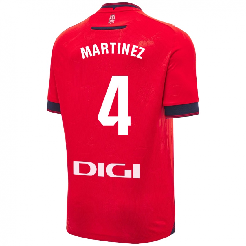 Bambino Maglia Vera Martínez Viota #4 Rosso Bianco Kit Gara Home 2024/25 Maglietta