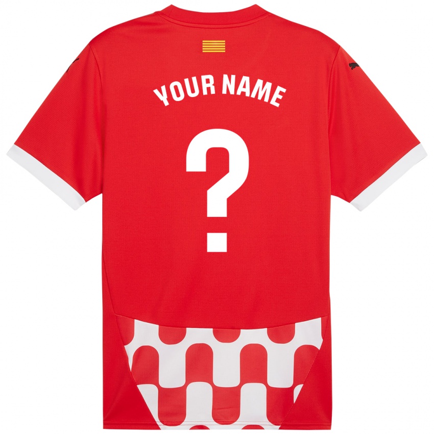 Bambino Maglia Il Tuo Nome #0 Rosso Bianco Kit Gara Home 2024/25 Maglietta