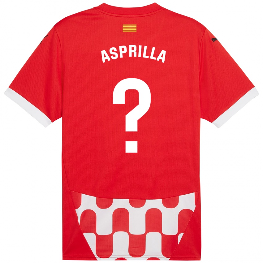 Bambino Maglia Yáser Asprilla #0 Rosso Bianco Kit Gara Home 2024/25 Maglietta