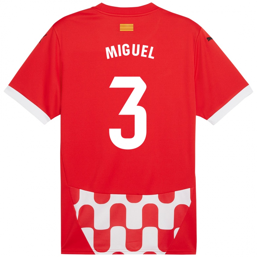 Bambino Maglia Miguel Gutierrez #3 Rosso Bianco Kit Gara Home 2024/25 Maglietta