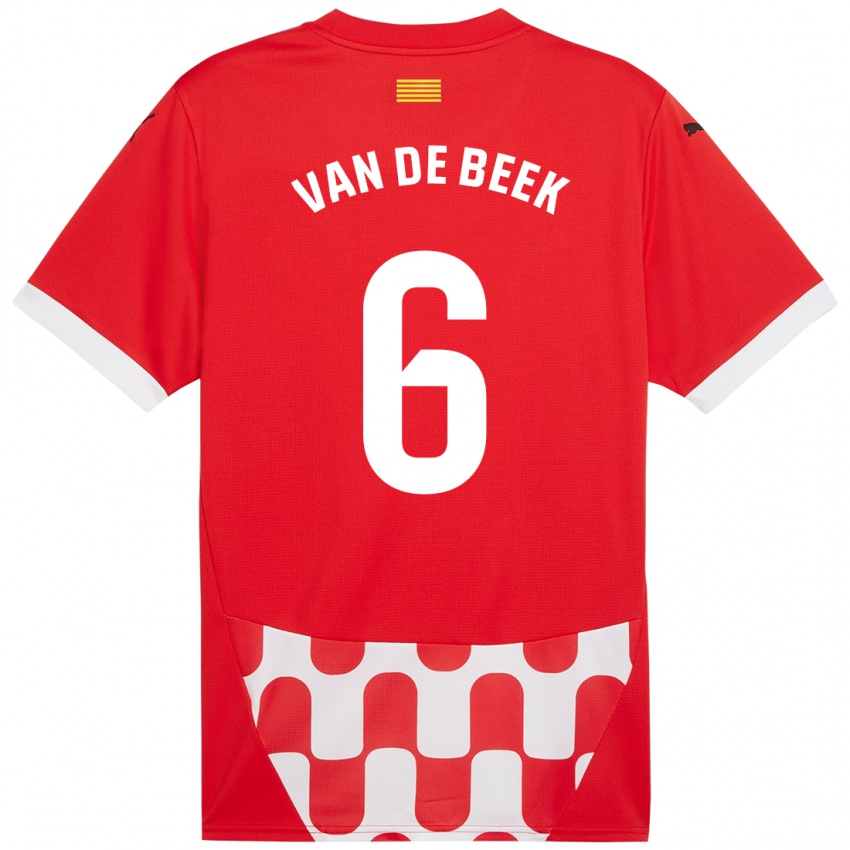 Bambino Maglia Donny Van De Beek #6 Rosso Bianco Kit Gara Home 2024/25 Maglietta