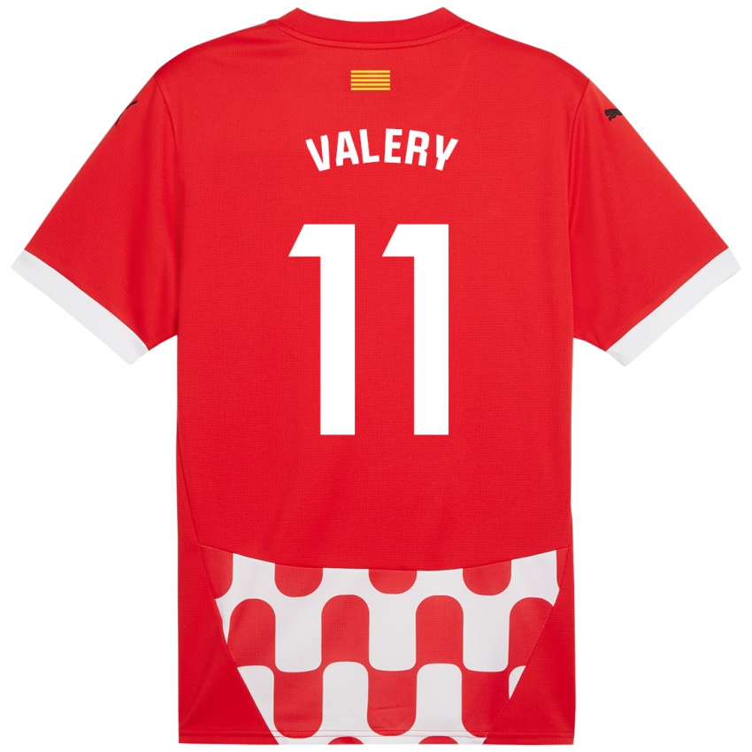 Bambino Maglia Valery Fernández #11 Rosso Bianco Kit Gara Home 2024/25 Maglietta