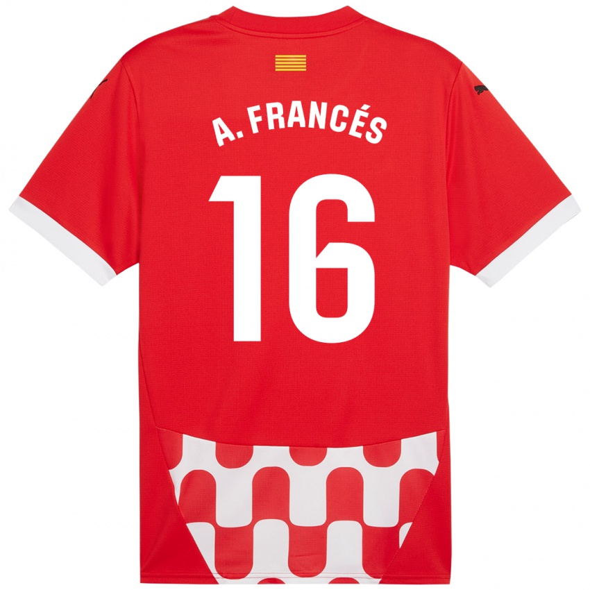 Bambino Maglia Alejandro Francés #16 Rosso Bianco Kit Gara Home 2024/25 Maglietta