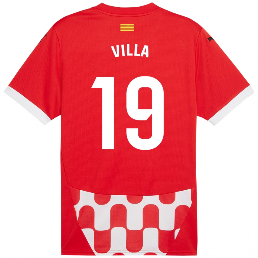 Bambino Maglia Toni Villa #19 Rosso Bianco Kit Gara Home 2024/25 Maglietta